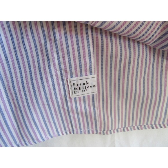 Frank & Eileen Finbar White Striped Button Down Long Sleeve Shirt Size S NWOT - Picture 4 of 6